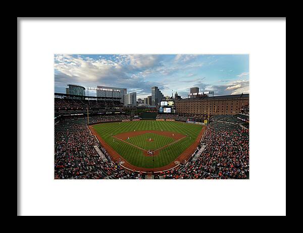 American League Baseball Framed Print featuring the photograph Kansas City Royals V Baltimore Orioles by Rob Carr
