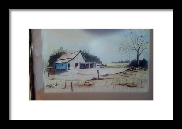  Framed Print featuring the painting Kansas Farm by Richard Benson