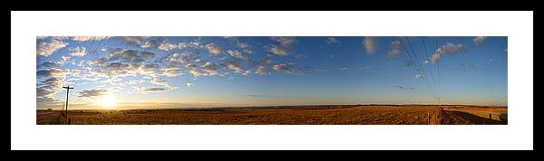 Panorama Framed Print featuring the photograph Kansas Sunrise by Brian Duram