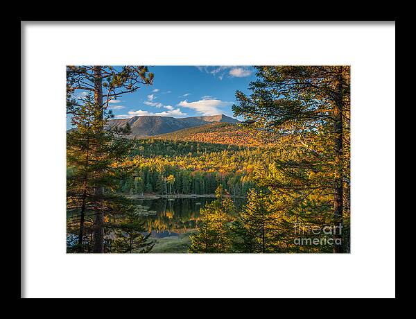 America Framed Print featuring the photograph Katahdin at Abol Wetland by Susan Cole Kelly