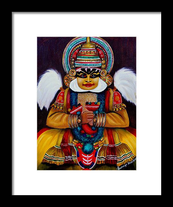 Kathakali Framed Print featuring the painting kathakali.. Lord Shiva by Saranya Haridasan
