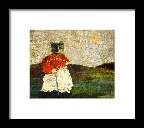 Old Cat Framed Print featuring the painting KatzenMutter by Patrick J Osborne