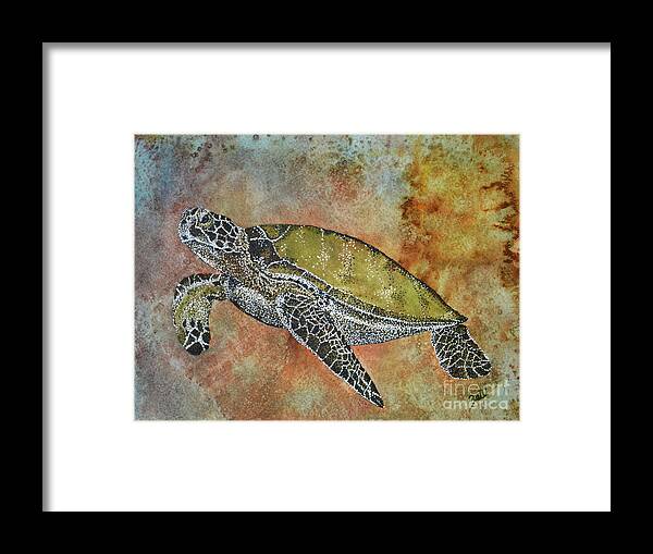 Honu Framed Print featuring the painting Kauila Guardian of Children by Suzette Kallen