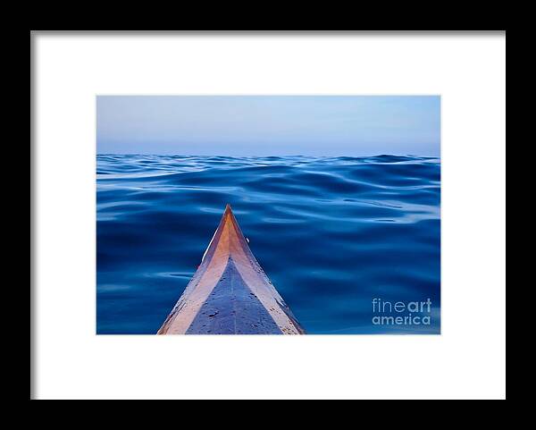 Blue Framed Print featuring the photograph Kayak on Velvet Blue by Michael Cinnamond