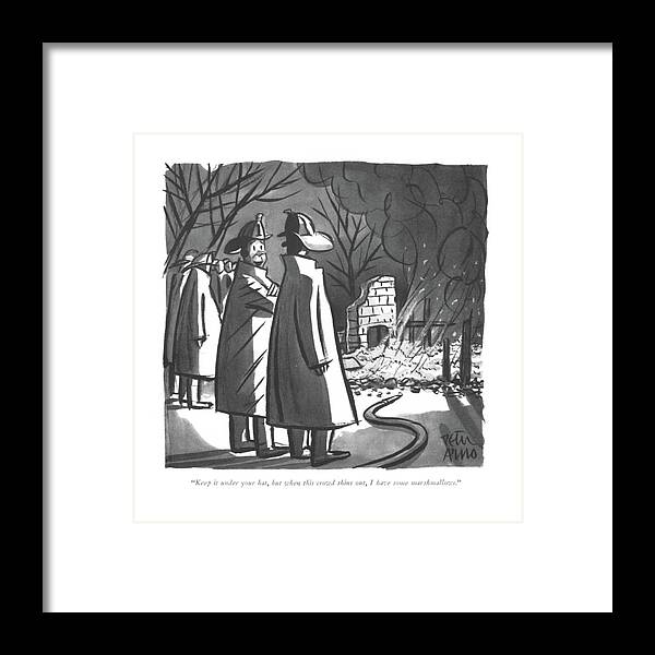 109485 Par Peter Arno Framed Print featuring the drawing Keep It Under Your Hat by Peter Arno