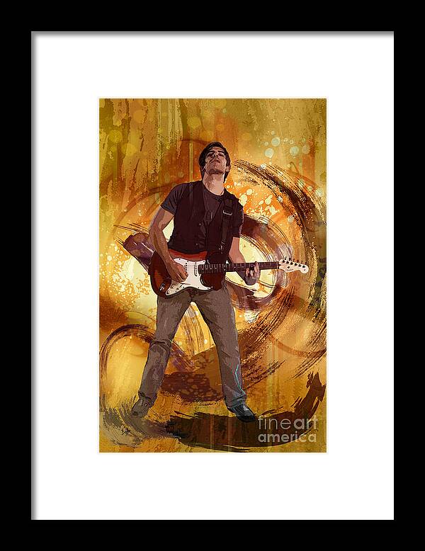 Rock And Roll Framed Print featuring the digital art Keep On Rockin' by Peter Awax