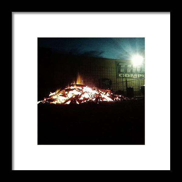 Beautiful Framed Print featuring the photograph #keepearm #fire #bonfire #melbourne by Katie Ball