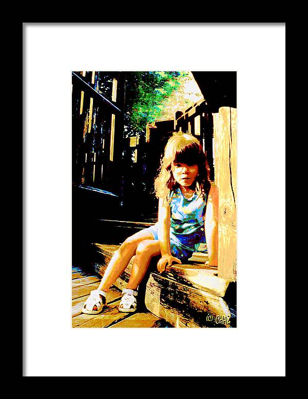 Kids Framed Print featuring the painting Kelsey's Friend by CHAZ Daugherty