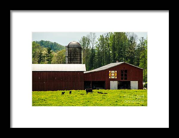 Architecture Framed Print featuring the photograph Kentucky Barn Quilt - 1 by Mary Carol Story