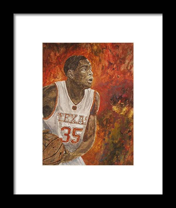 Kevin Durant - Texas Longhorn Basketball Framed Print by Currie