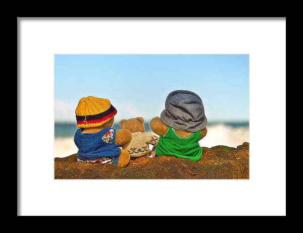 Teddy Bear Photography Framed Print featuring the photograph Kevs Teddys 012 by Kevin Chippindall