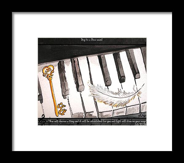 Key To A New Sound Framed Print featuring the painting Key to a New Sound by Jennifer Page
