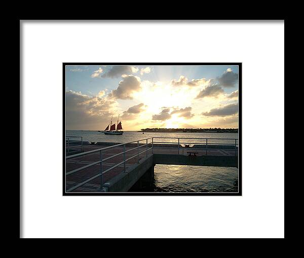 Key West Sail Boat Water Seascape Framed Print featuring the photograph Key West by Bruce Kessler