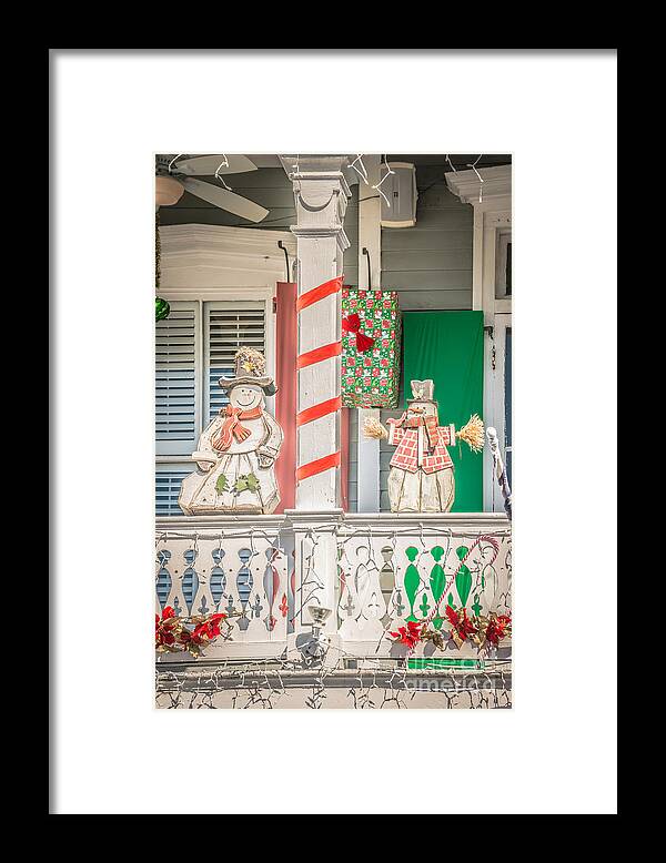 America Framed Print featuring the photograph Key West Christmas Decorations 2 - HDR Style by Ian Monk