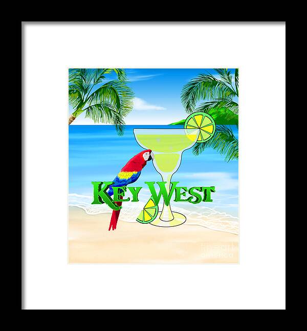 Key West Framed Print featuring the digital art Key West Margarita by Chris MacDonald