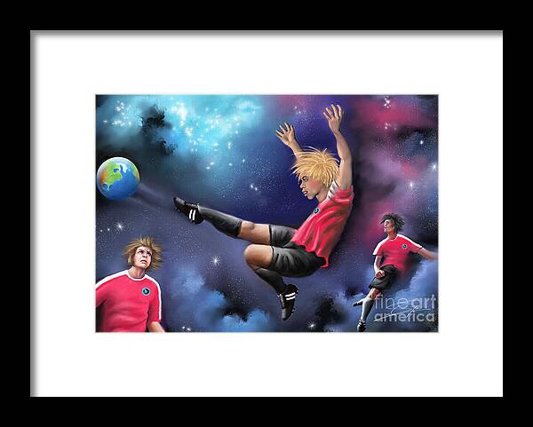 Football Framed Print featuring the painting Kick Off by Artificium -