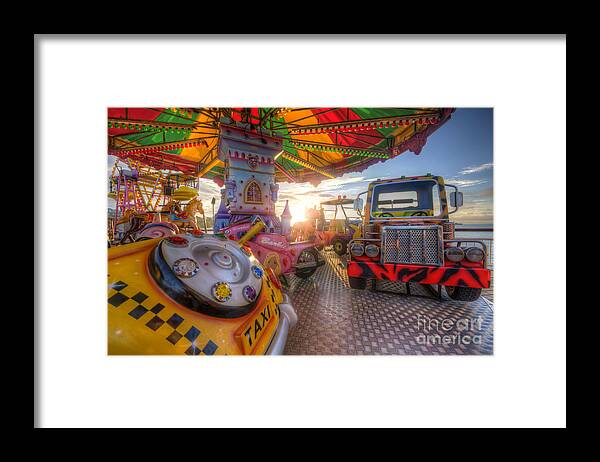 Yhun Suarez Framed Print featuring the photograph Kiddie Rides by Yhun Suarez