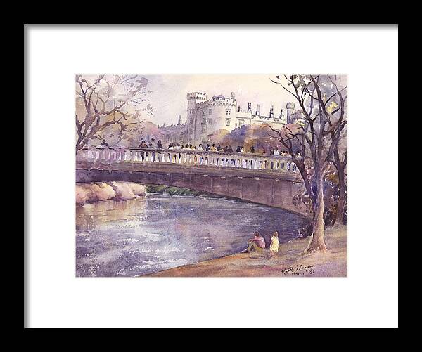 Keith Thompson Framed Print featuring the painting Kilkenny Castle Johns Bridge County Kilkenny by Keith Thompson