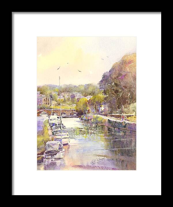 Keith Thompson Framed Print featuring the painting Killaloe Reflections County Clare by Keith Thompson