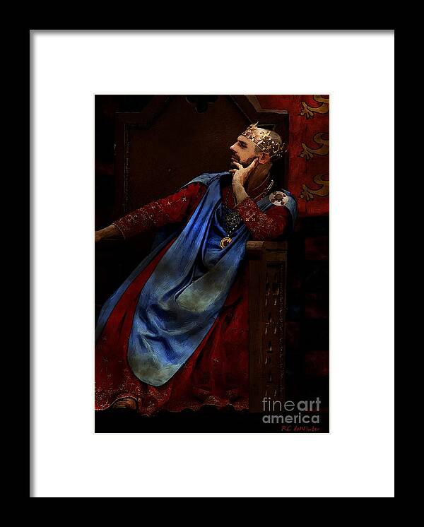 Portrait Framed Print featuring the painting King John Ponders the Magna Carta by RC DeWinter