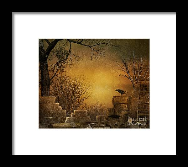 King Framed Print featuring the digital art King of The Ruins by Peter Awax