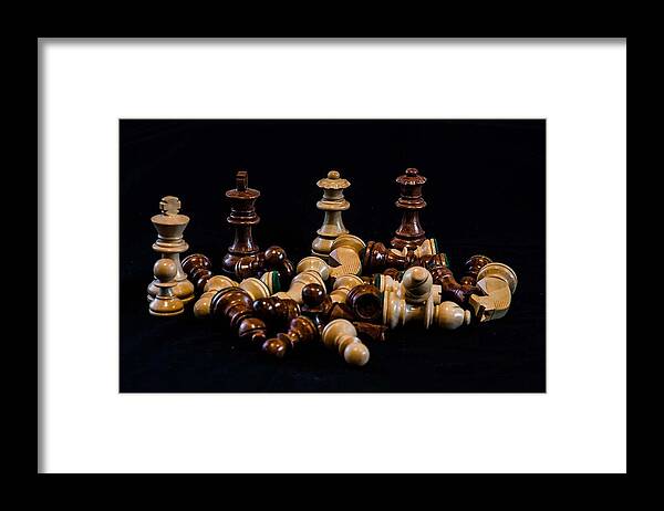Chess Pieces Framed Print featuring the photograph Kings and Queens by Alan Goldberg
