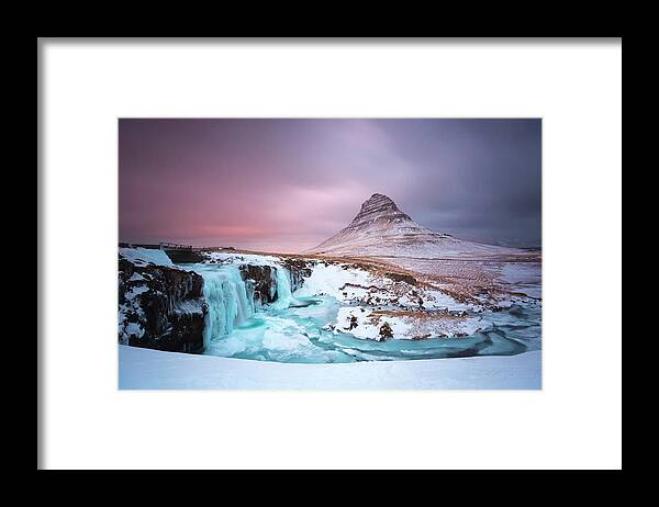 Tranquility Framed Print featuring the photograph Kirkjufell Mountain At Snæfellsnes by Ratnakorn Piyasirisorost