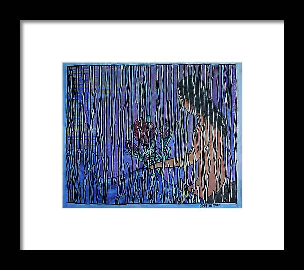 Painting Framed Print featuring the painting Kissing Rain by Barbara St Jean
