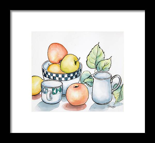 Kitchen Illustration Framed Print featuring the painting Kitchen Still Life Sketch by Inese Poga