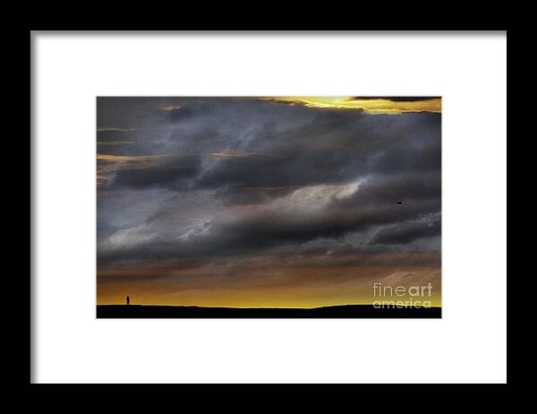 North Carolina Photographs Framed Print featuring the photograph Kite Flying at Dusk on Jockey's Ridge Outer Banks North Carolina by Gene Bleile Photography 