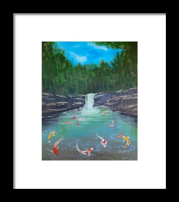  Koi Paintings Framed Print featuring the painting Koi Paradise by Kevin Brown