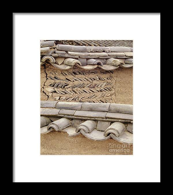 Abstract Framed Print featuring the photograph Korean village photograph - Mud Wall by Sharon Hudson