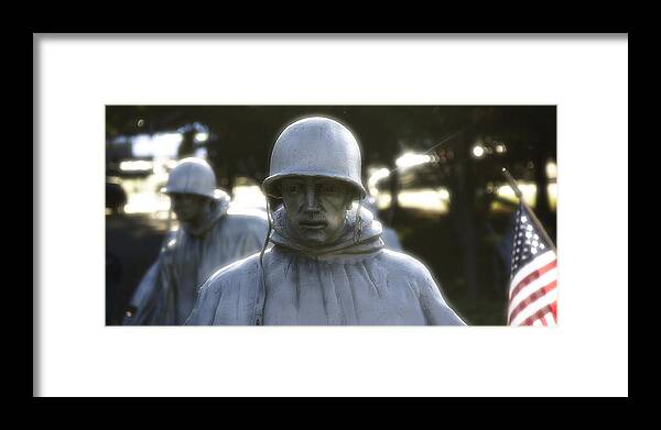 Korean War Veterans Memorial Framed Print featuring the photograph Korean War Soldier 2 by Nicola Nobile