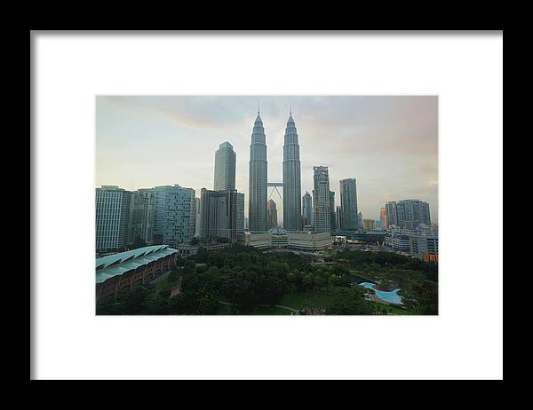 Outdoors Framed Print featuring the photograph Kuala Lumpur Cityscape With Petronas by Eternity In An Instant