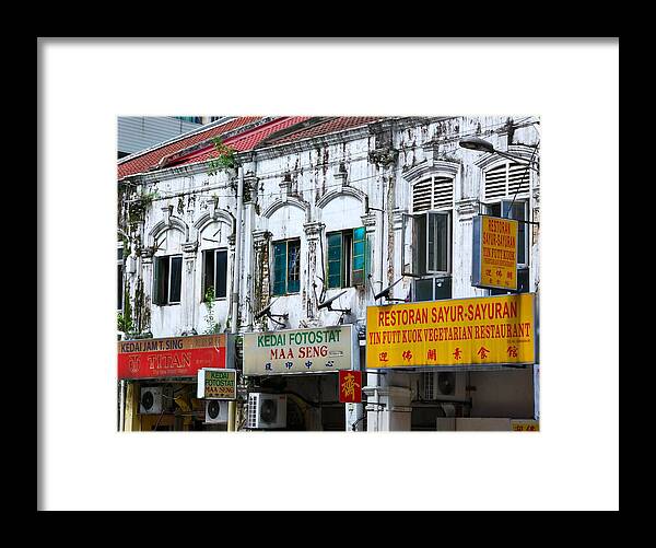 Kuala Lumpur Framed Print featuring the photograph Kuala Lumpur Shopfronts by Steven Richman