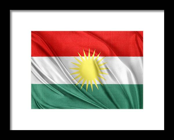 Kurdistan Flag Framed Print featuring the photograph Kurdistan flag by Les Cunliffe
