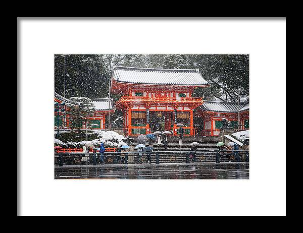 Japan Framed Print featuring the photograph Kyoto Snowfall by Randy Green