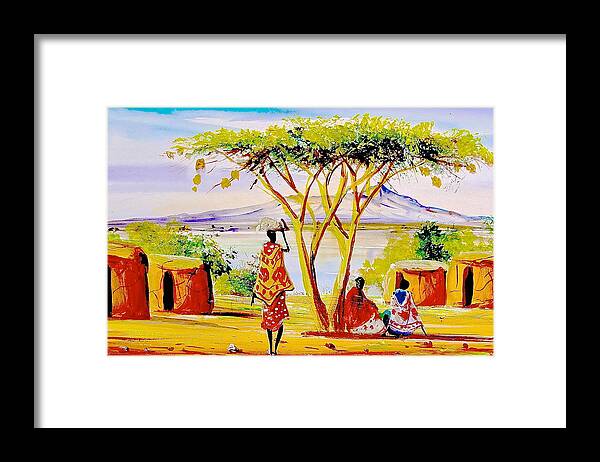 African Paintings Framed Print featuring the painting L 94 by Albert Lizah