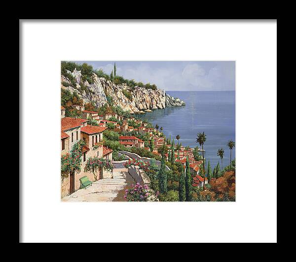 Seascape Framed Print featuring the painting La Costa by Guido Borelli