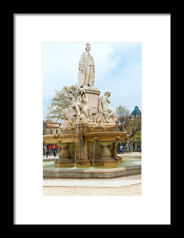 Fountain Framed Print featuring the photograph La Fontaine de Pradier in Nimes France by Marek Poplawski