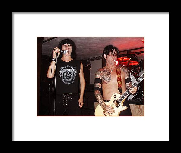 Music Framed Print featuring the photograph L.A. Guns Live in Lawrence 2002 I by Mike Greco