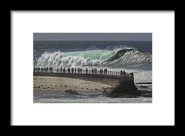 La Jolla Framed Print featuring the photograph La Jolla Monster Surf by Russ Harris