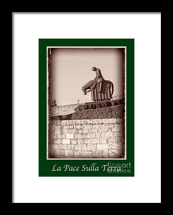 Italian Framed Print featuring the photograph La Pace Sulla Terra with St Franics by Prints of Italy