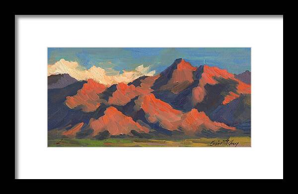 La Quinta Mountains Morning Framed Print featuring the painting La Quinta Mountains Morning by Diane McClary