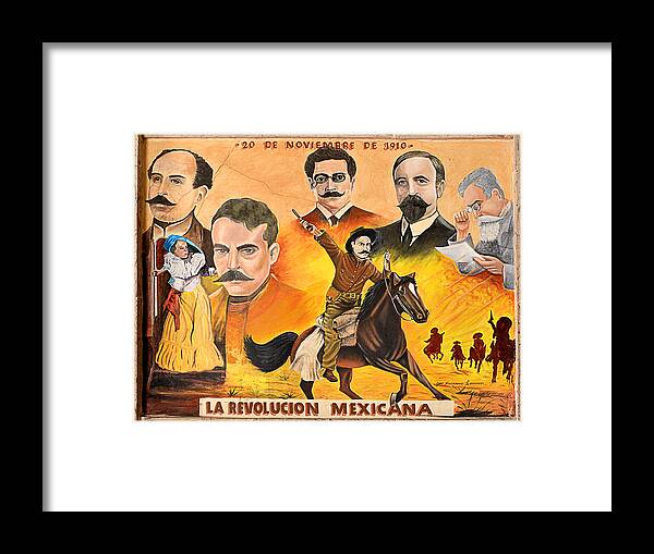 Mural Framed Print featuring the photograph La Revolution Mexicana by Alexandra Till