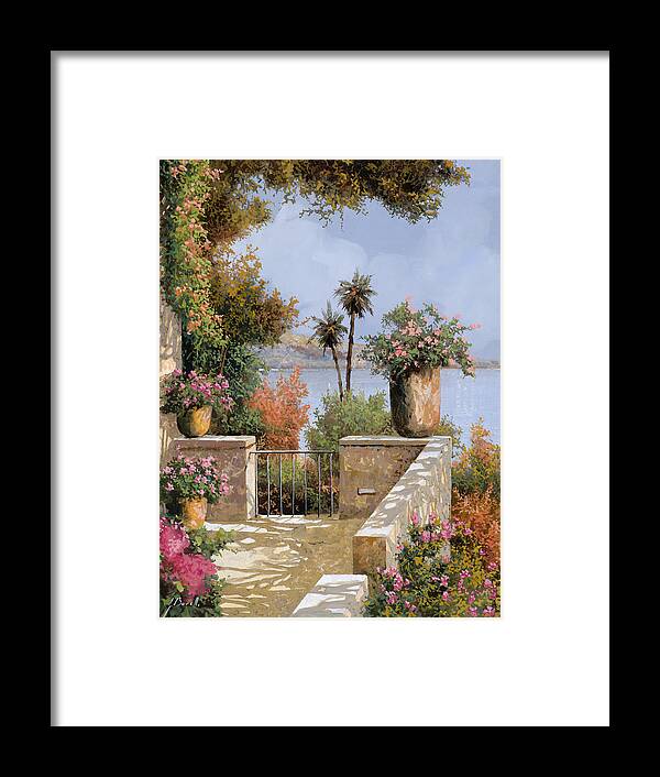 Terrace Framed Print featuring the painting La Terrazza Un Vaso Due Palme by Guido Borelli