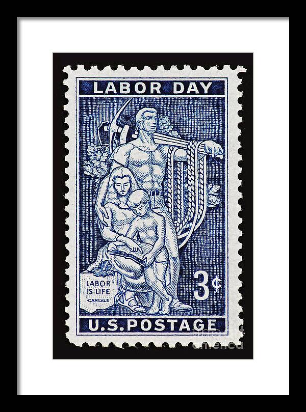 Labor Day Vintage Postage Stamp Print by Andy Prendy