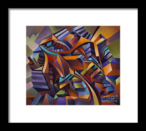 Abstract Framed Print featuring the painting Labrynth II by Ricardo Chavez-Mendez