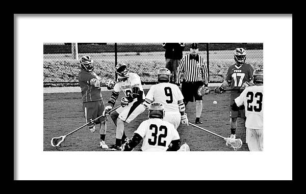 Lacrosse Framed Print featuring the photograph Lacrosse - Stick to the Face by Benjamin Yeager