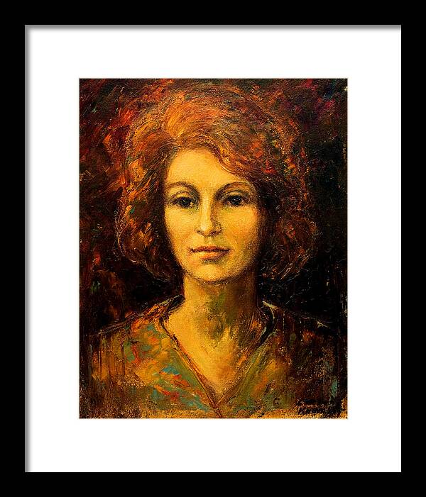 Nancy Kominsky Framed Print featuring the painting Lady in Red by Michaelalonzo Kominsky